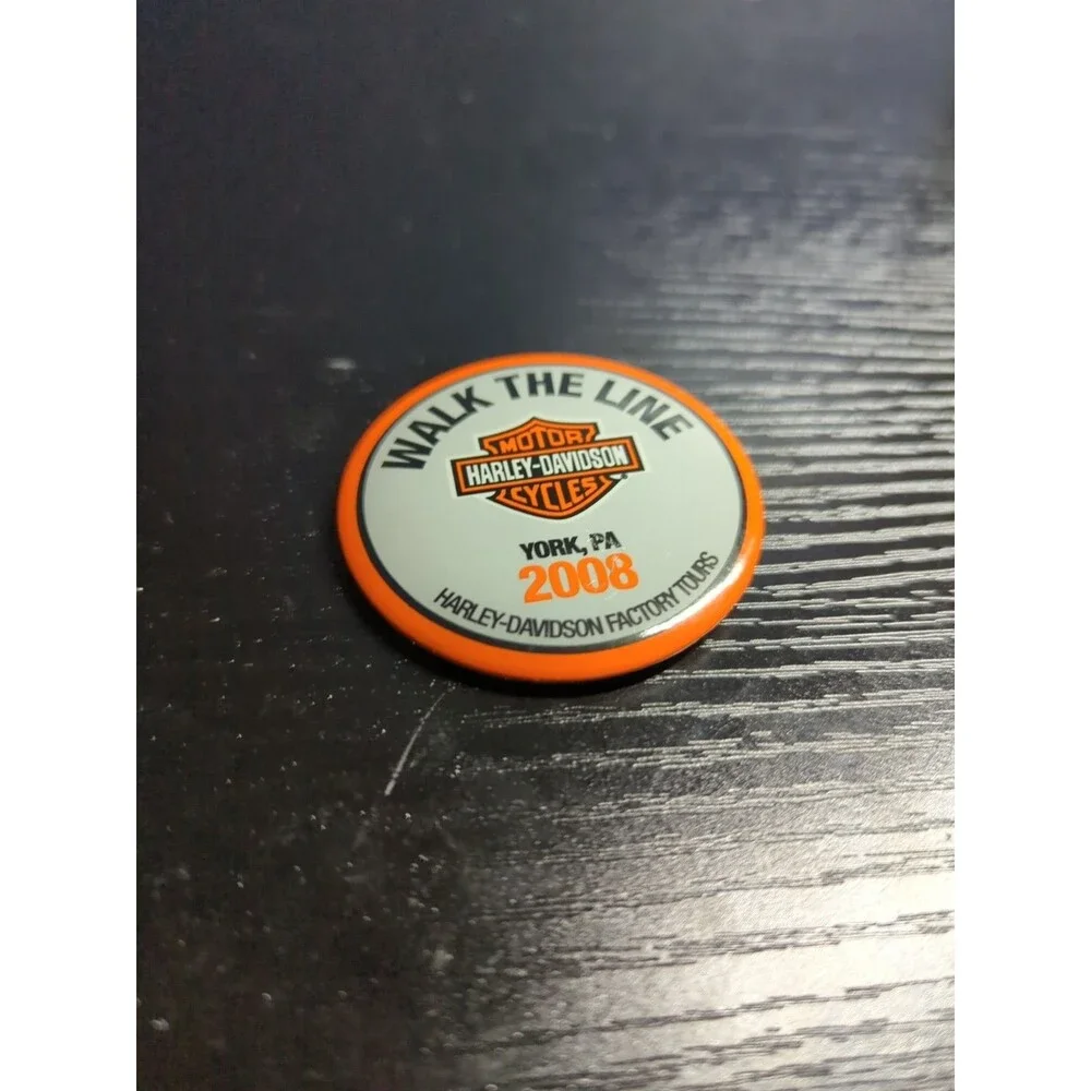 2008 HARLEY YORK PENNSYLVANIA WALK THE LINE FACTORY TOUR BUTTON PIN Collectible